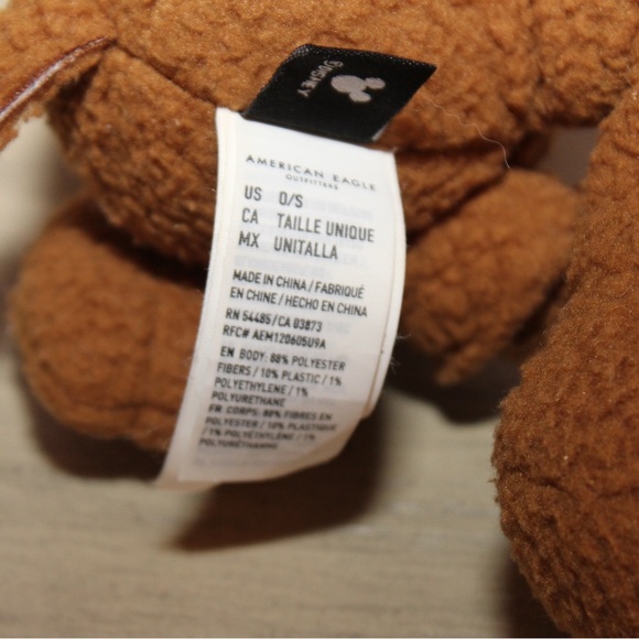 DISNEY x AE Mickey Mouse Special Edition Collab Plush Brown American Eagle NEW - Picture 6 of 6